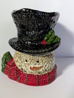 Yankee Candle Snowman Head Wax Tart Warmer Retired 2012